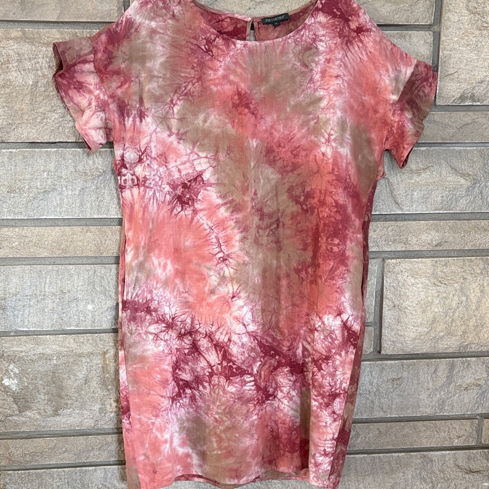 For Cynthia Coral Tie-Dye Dress